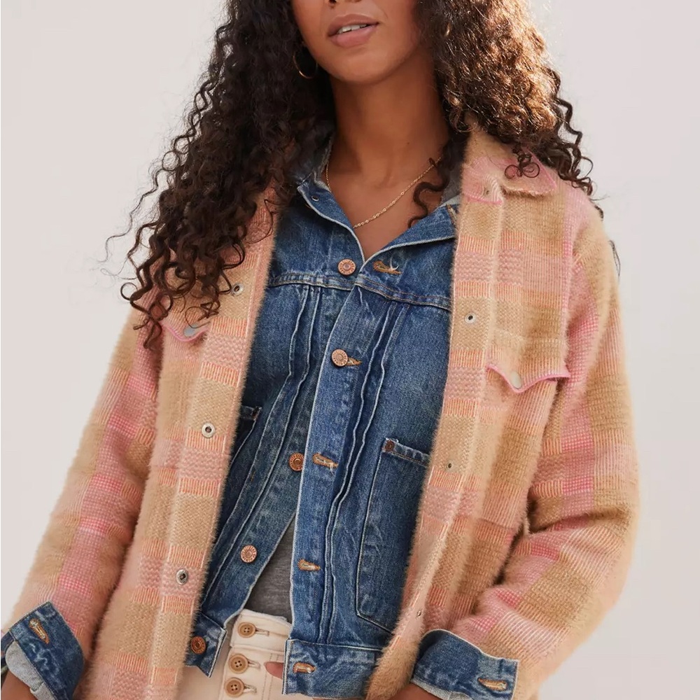 Pilcro Anthropologie Eliza Eyelash Sweater Jacket Shacket Large